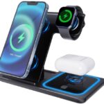 Base De Carga Inalambrica Celular Auriculares Relojes 3 En 1 Carga Rapida Qi Wirless