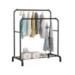 Perchero Doble De Metal Con Estante Organizador Ropa Xl