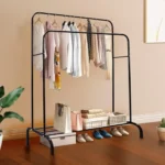 Perchero Doble De Metal Con Estante Organizador Ropa Xl