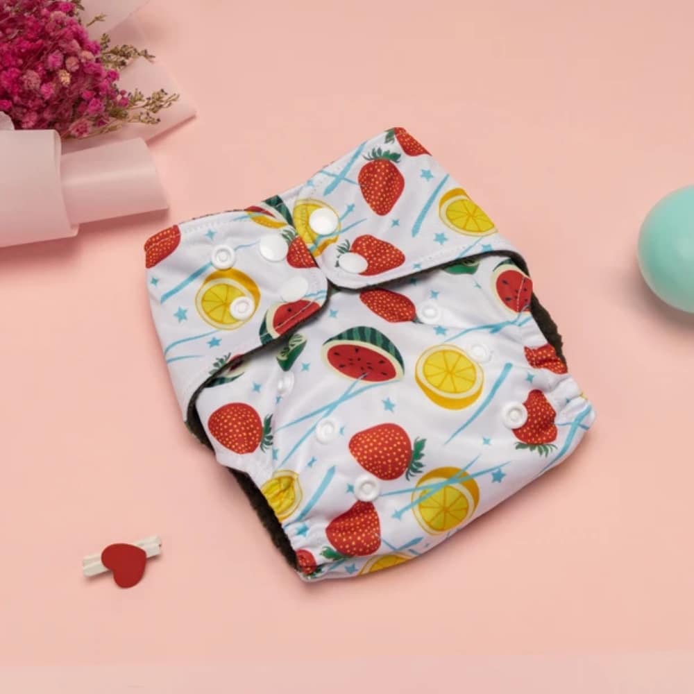 Pañal Reutilizable Ecologico De Tela diseño frutal