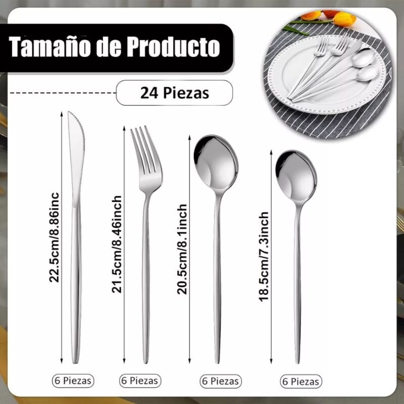 set cubiertos 24 pcs