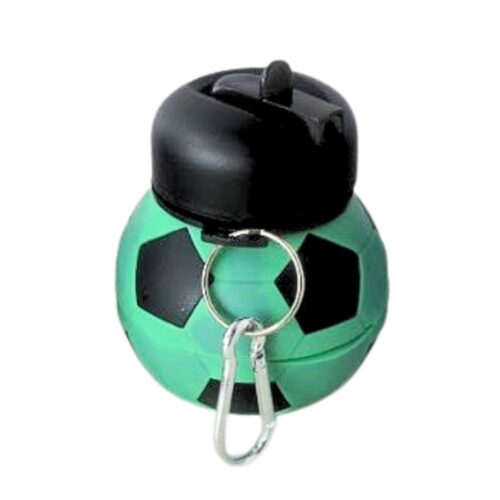 Botella De Agua De Silicona Llavero Plegable Pelota Futbol Verde