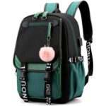 Mochila negra con verde