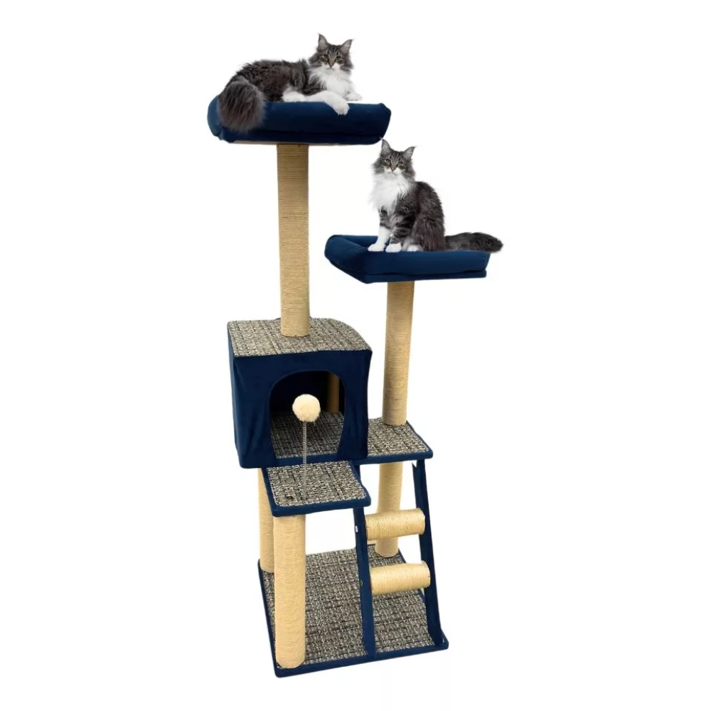 Torre para gatos azul