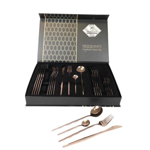 SET DE CUBIERTOS COBRE 24PCS