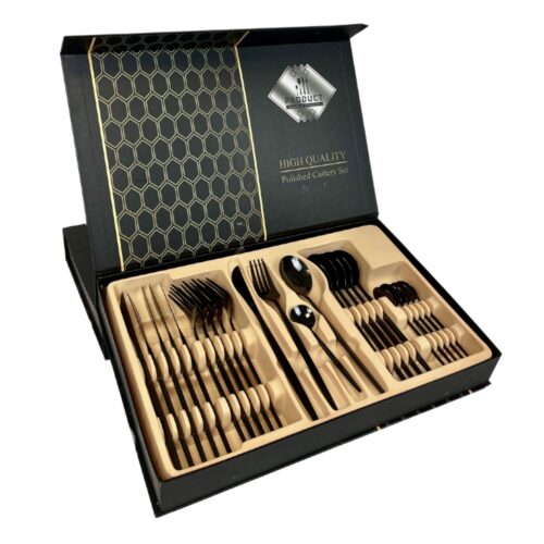 SET DE CUBIERTOS 24PCS NEGRO