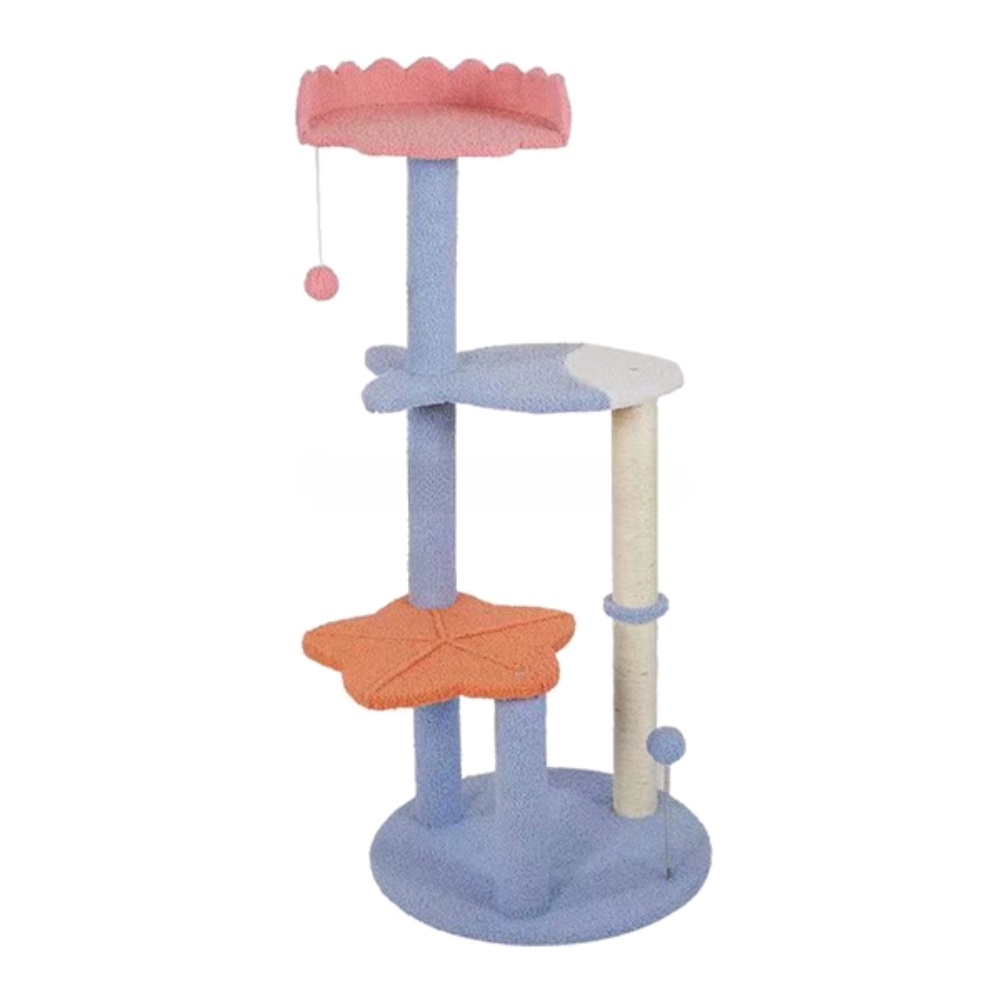 Torre para gatos con forma de pez