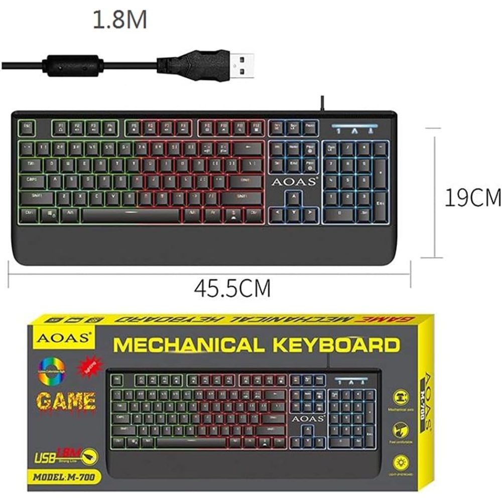 Medidas teclado rgb