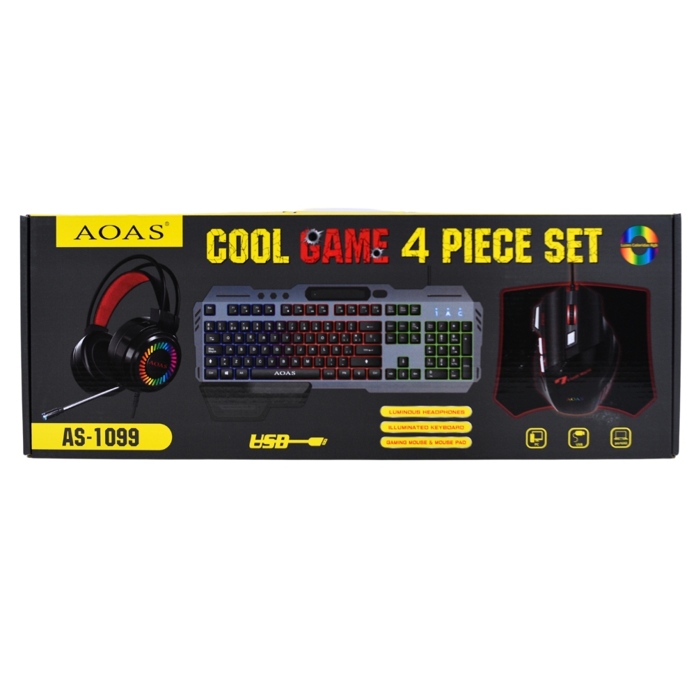 caja set teclado gamer completo