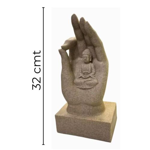 mano estatua con buda