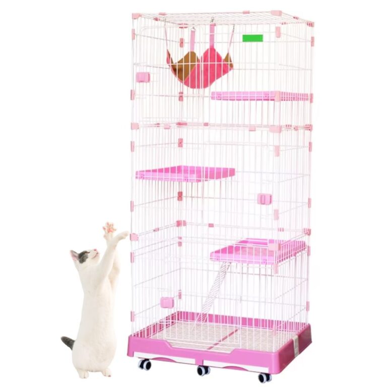 Jaula 3 Pisos Para Gatos Con Ruedas Y Cama 155cm