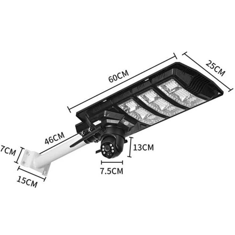 medidas foco solar con camara ptz wifi