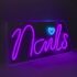 Cartel luminoso neon nails en acrilico