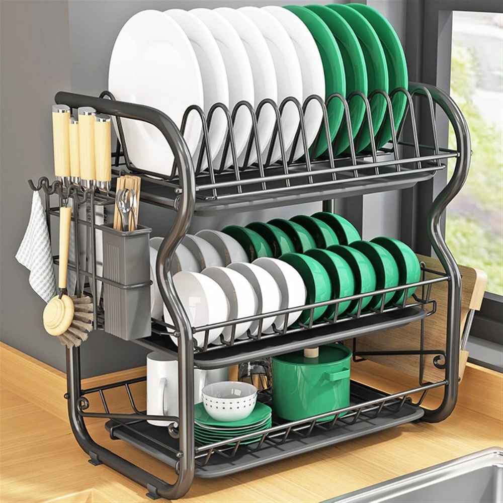 escurridor de platos acero color negro 45cm
