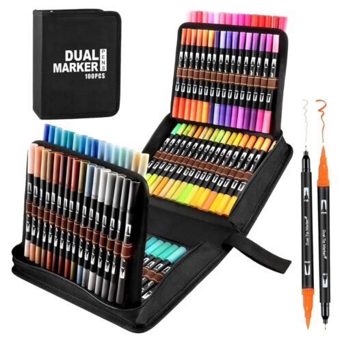 Set de 100 Marcadores Doble Punta