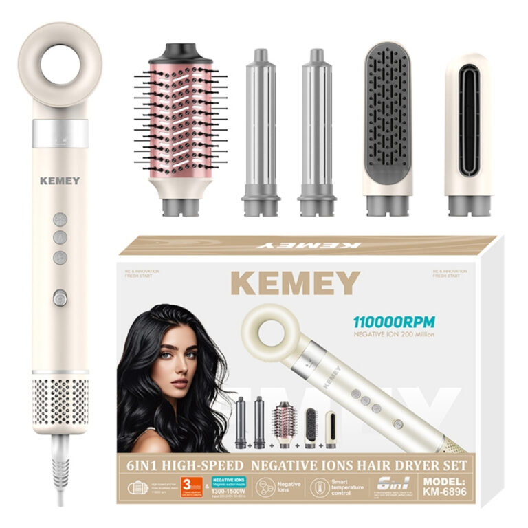 Secador de Pelo Profesional 6 en 1 Kemey