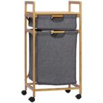 Cesto Para Ropa En Bambu Con Cajon