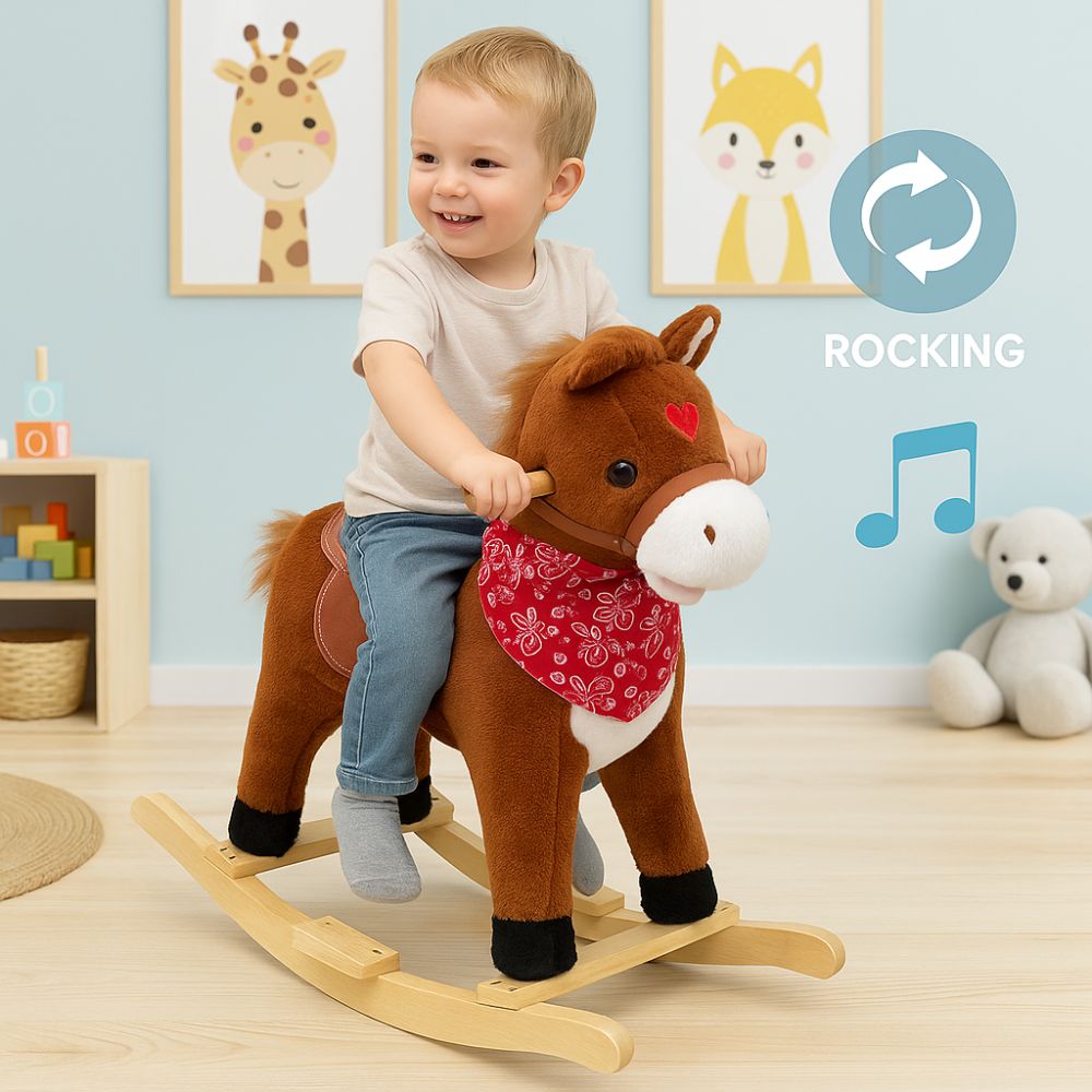 caballo madera mecedora