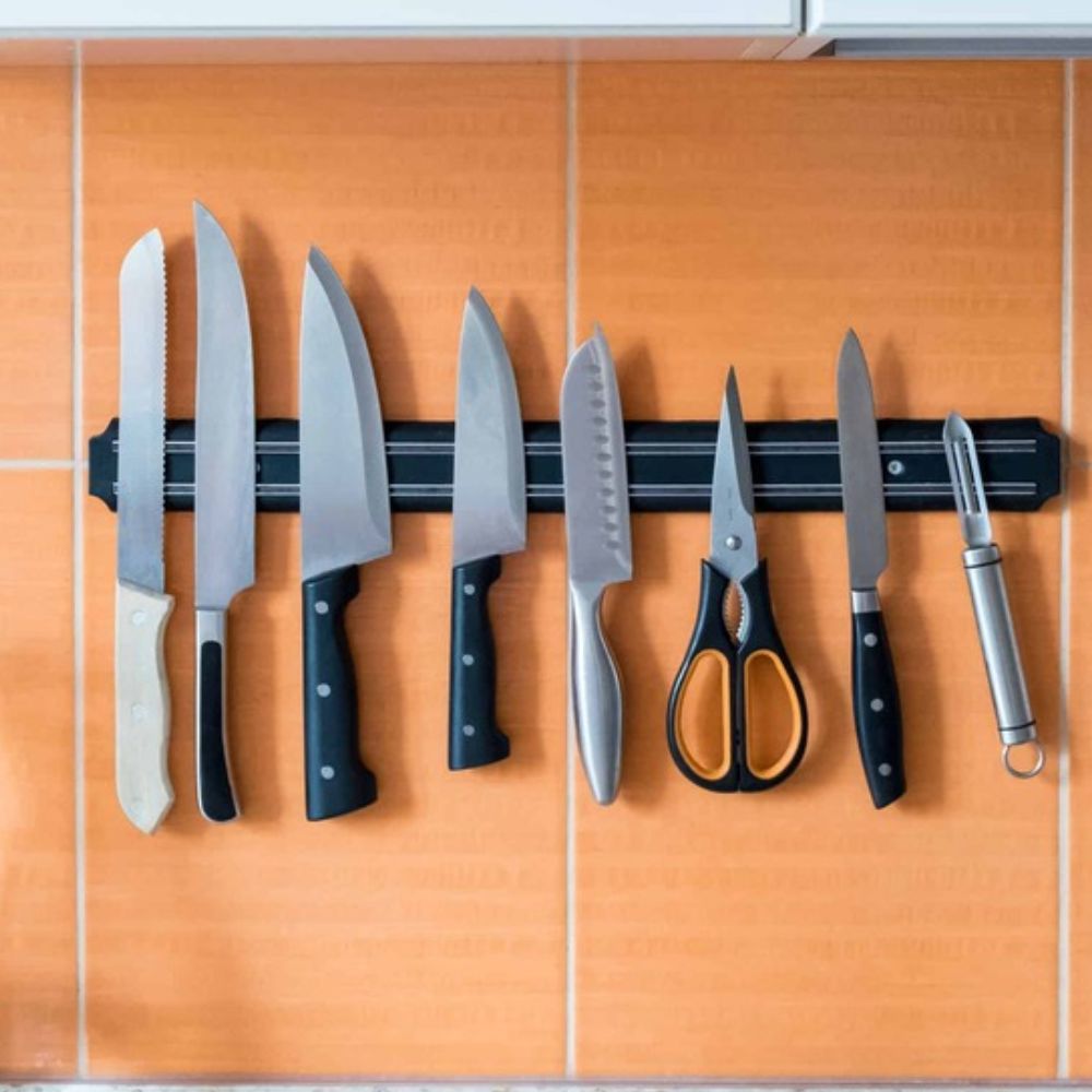 Barra Magnética Imantada De 38 Cm Para Cuchillos Y Herramientas