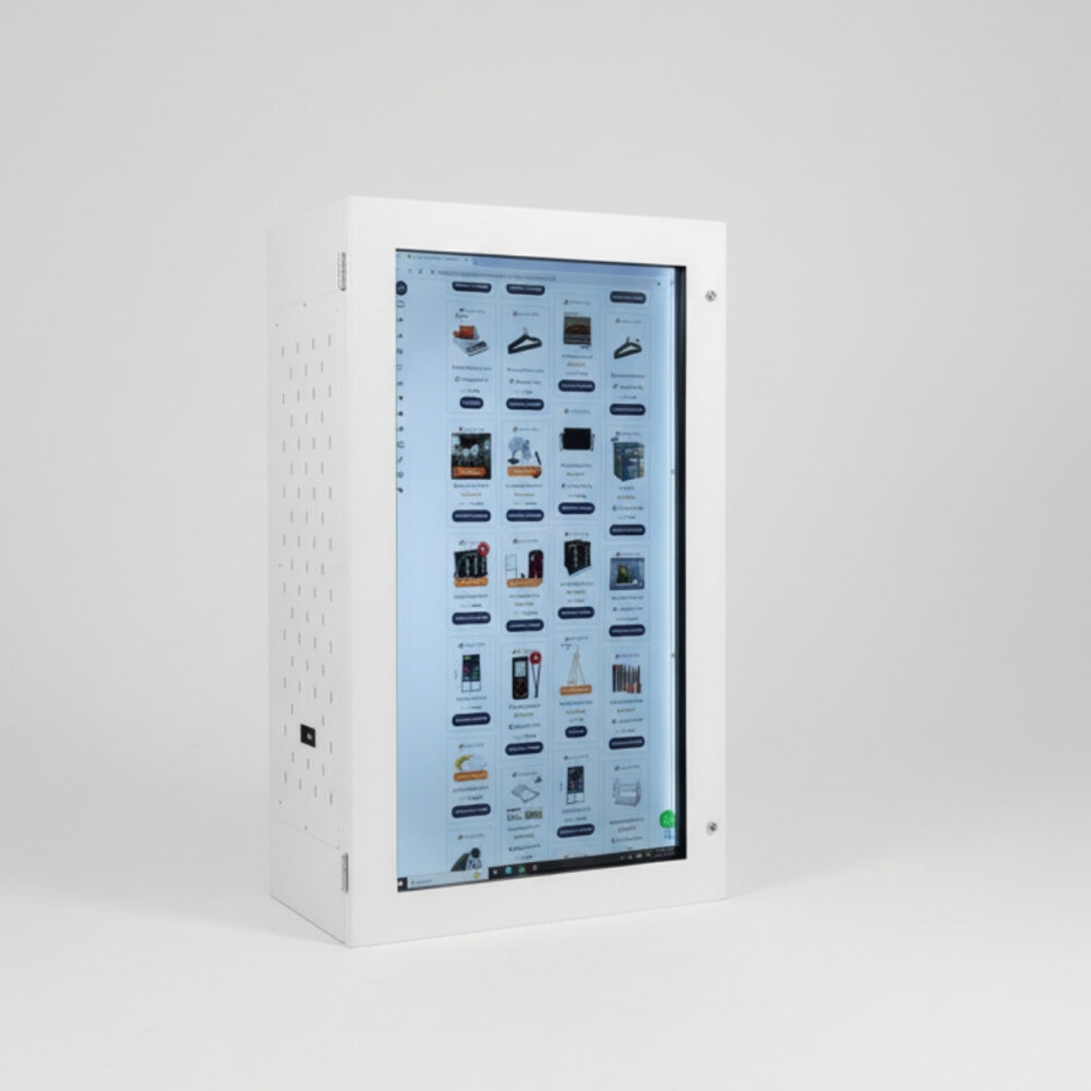 Totem Publicitario Digital Pantalla 32 Pulgadas Full HD Windows para Locales Comercios Negocios con PC i5 8GB RAM y Gabinete 52x82x30cm