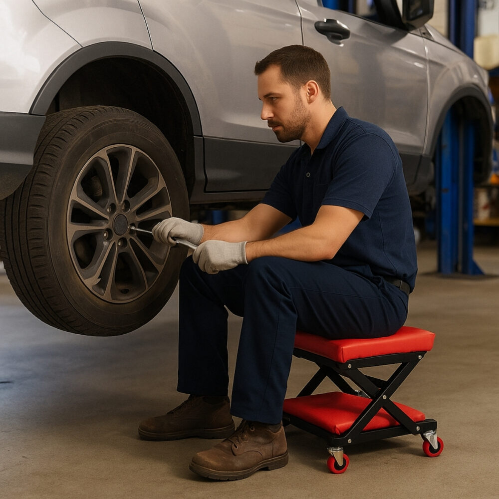 Camilla De Taller Plegable Banco 6 Ruedas 360 Acolchonada 150kg Grande